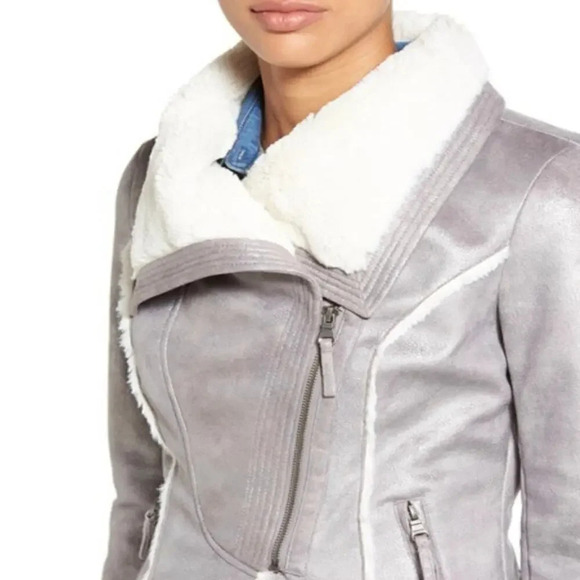 Guess Faux Suede Moto Bomber Jacket / Medium - Picture 9 of 9